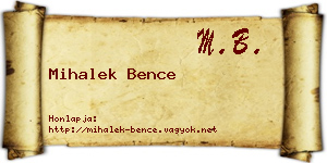 Mihalek Bence névjegykártya